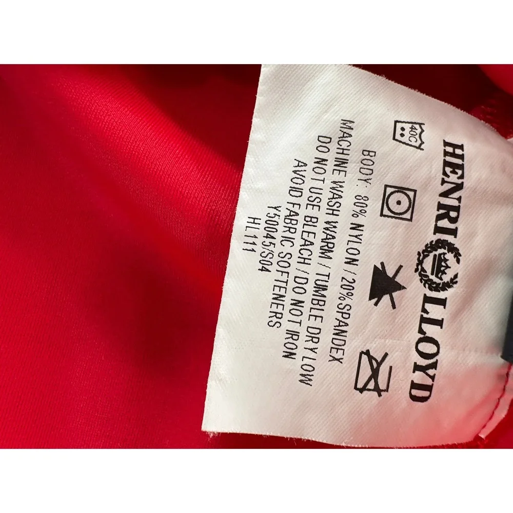 Henri Lloyd Base Layer Shirt S Red Black HL111 Mock Neck Long Sleeve Rash Guard